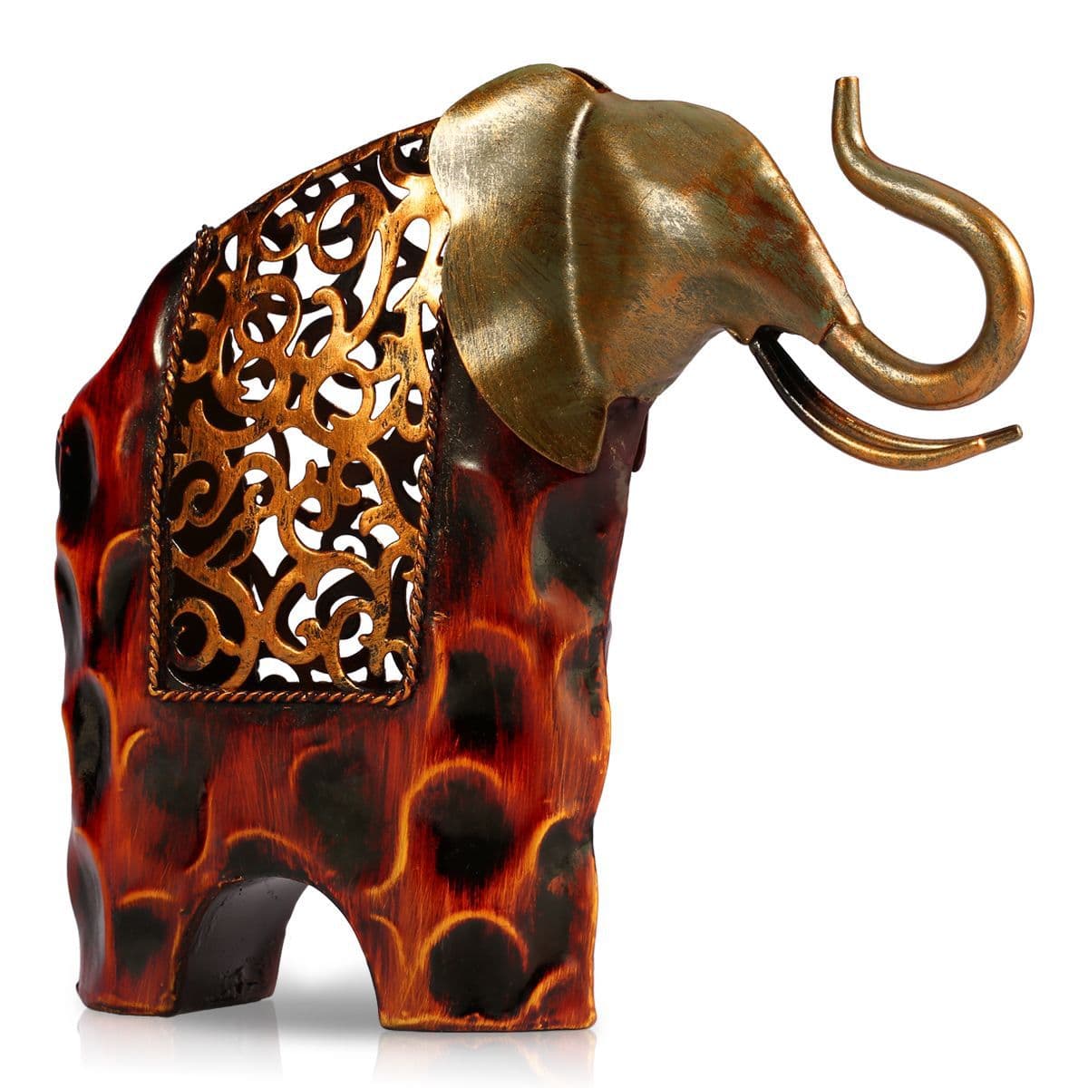 Figura decorativa de hierro forjado elefante
