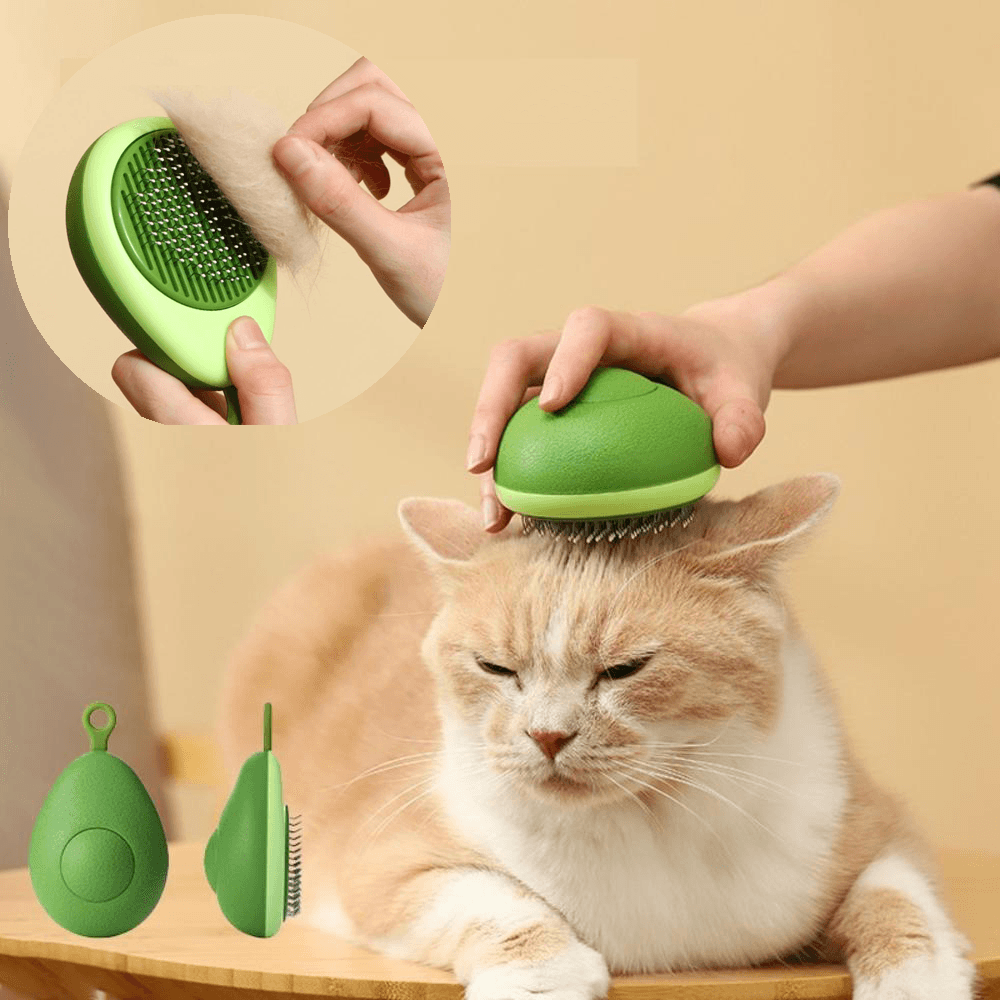 Peine para gatos con forma de frutas y limpieza automática