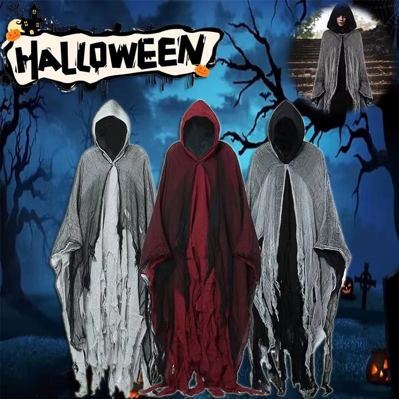 Capa gótica para disfraz de fantasma y zombi Halloween