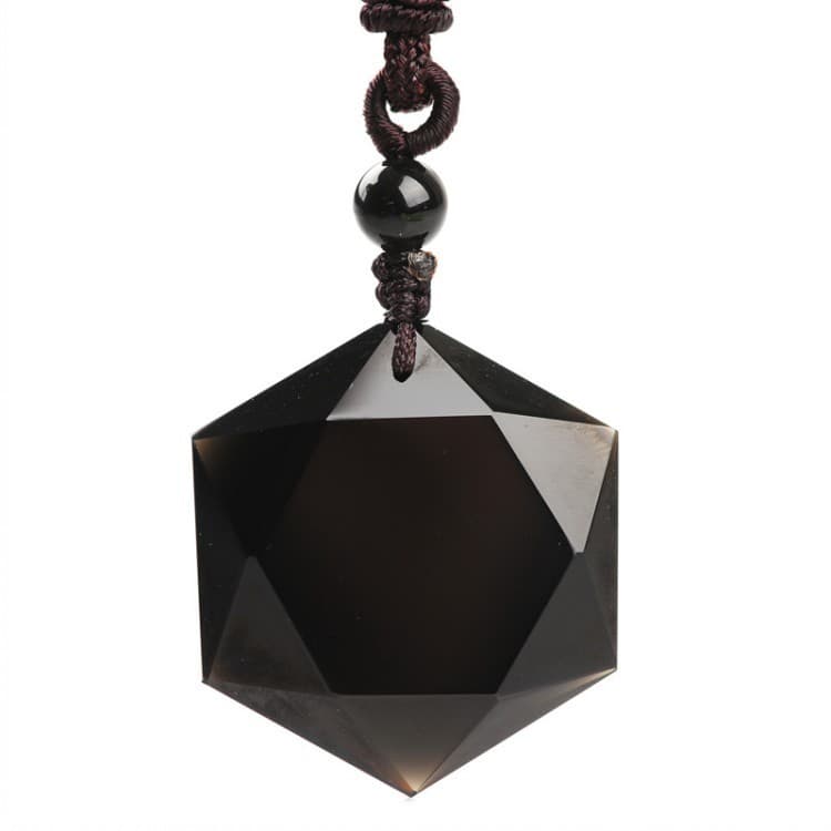 Colgante de obsidiana con estrella de seis puntas