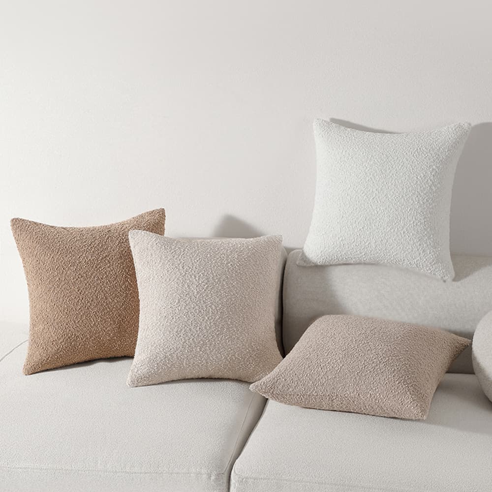 Funda de almohada chenilla gruesa de color puro y textura suave