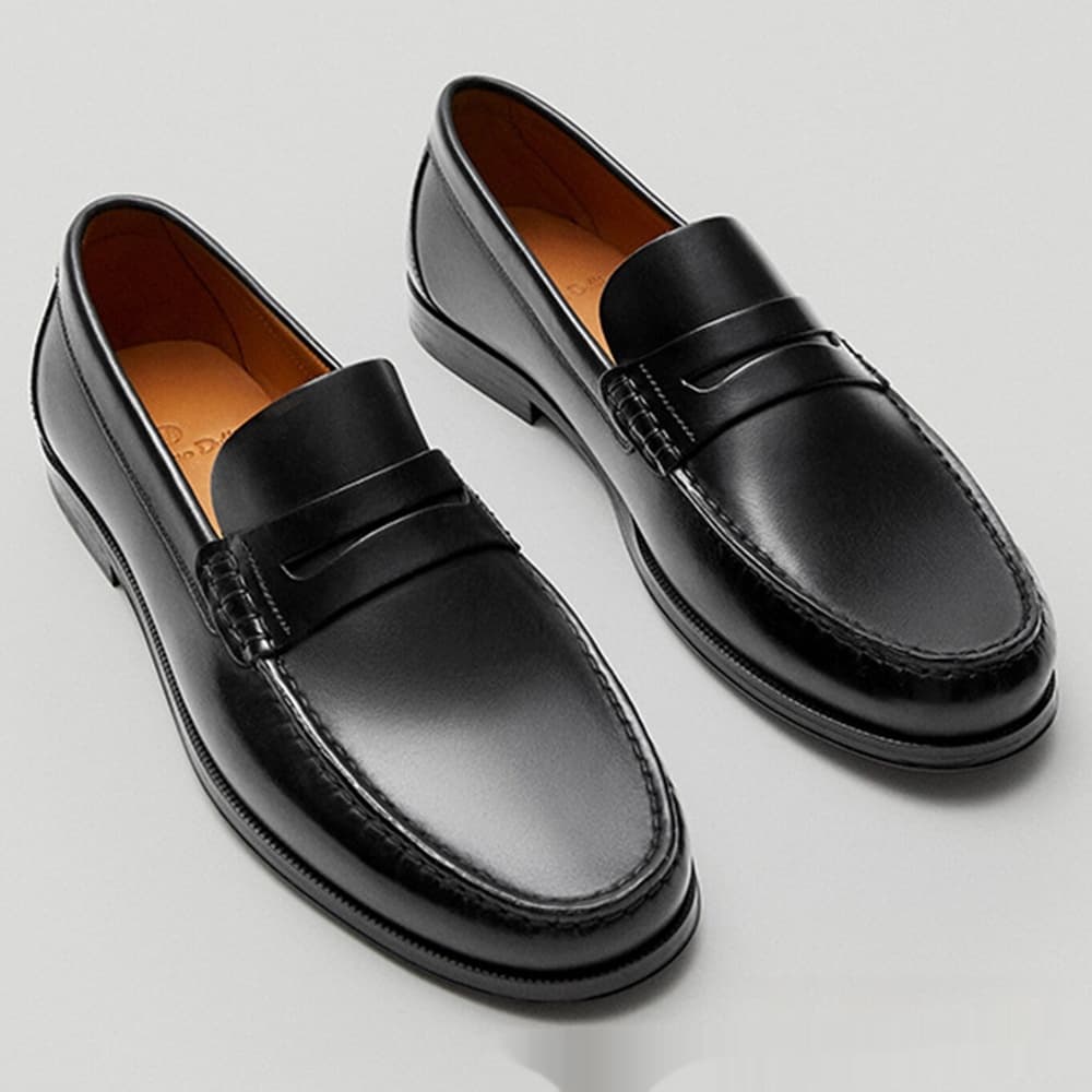 Mocasín retro hombre piel de becerro hecho a mano resistente