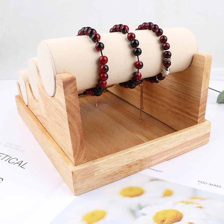 Soporte de madera para pulseras de 3 niveles