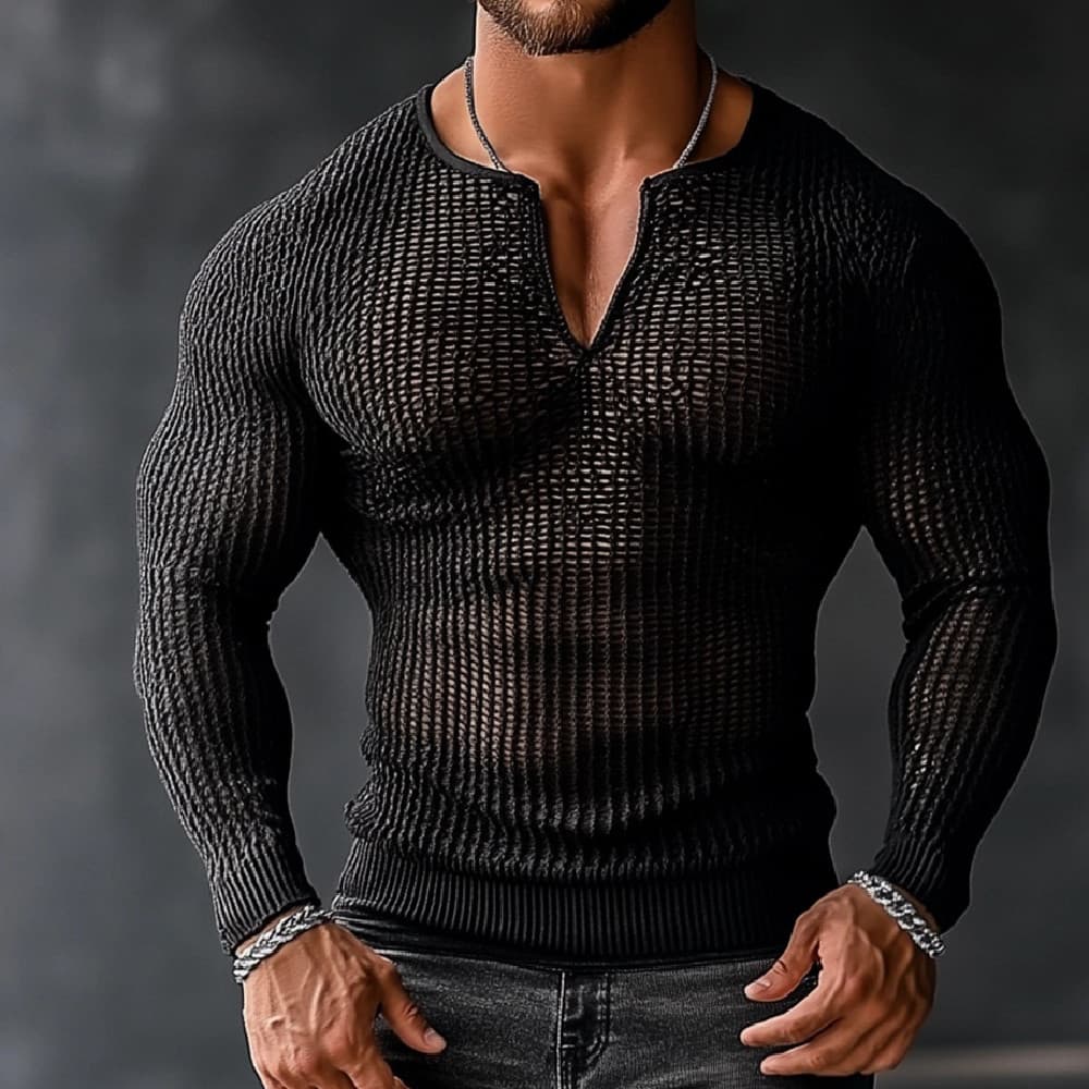 Top de malla transparente para hombre